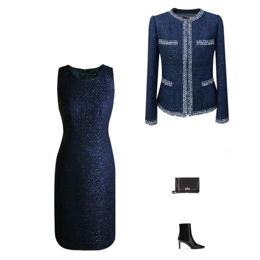 贵气小香风粗纺马甲连衣裙 -百搭时尚优雅通勤无袖一步裙 1701135 商品图2