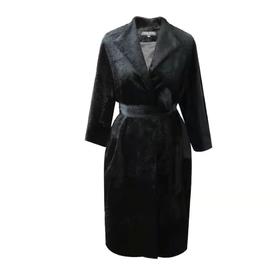 中长款毛绒大衣 - 轻奢百搭通勤宽松系带简约中长款外套 2006010