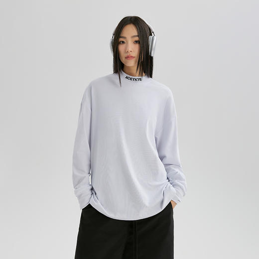 YKYB加绒长袖T恤潮牌街头休闲上衣小高领纯色简约百搭宽松打底衫 商品图1