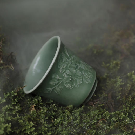 龙泉青瓷严少英木槿昔年茶杯梅子青茶具陶瓷品茗杯主个人饮杯高档功夫茶道 商品图2