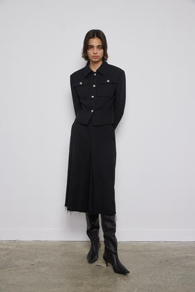 简约粗花呢毛边儿半裙