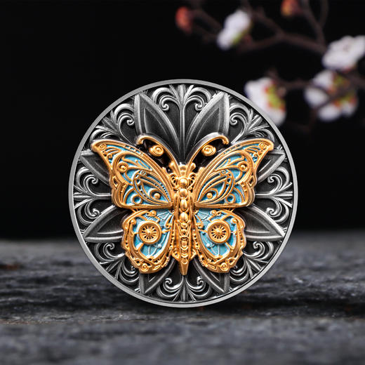 2023年纽埃机械蝴蝶2盎司银币 商品图0