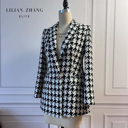 定制—Vintage—Lady挚爱、英伦风千鸟格修身黑白西装外套2205026 商品图1