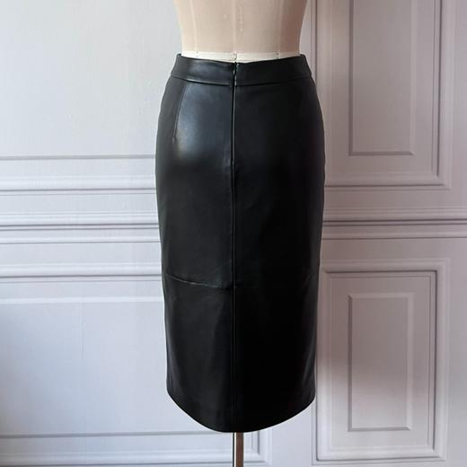 英伦风舒适新裁包臀PU裙气质时尚显瘦纯色2203029 商品图2
