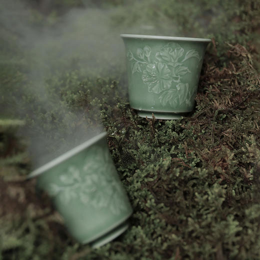 龙泉青瓷严少英木槿昔年茶杯梅子青茶具陶瓷品茗杯主个人饮杯高档功夫茶道 商品图3