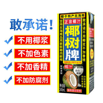 椰树椰汁 245ml*6盒 植物蛋白饮料 正宗海南特产 整组装 商品图0