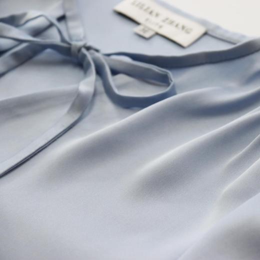 时尚气质-小众-系带缎面长袖醋酸 衬衫宽松-春夏通勤百搭 2102037 商品图2