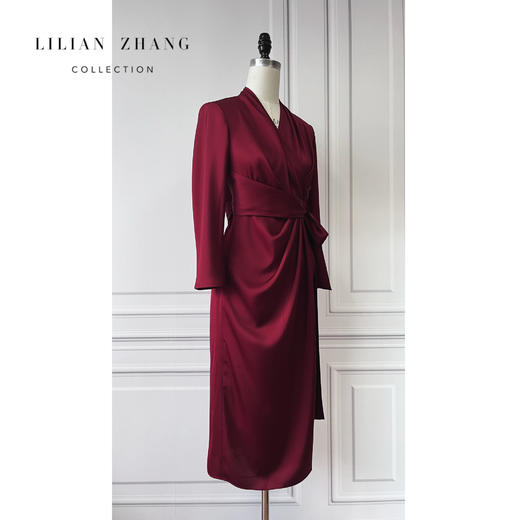 浪漫邂逅—轻奢、法式围裹式慵懒气质女士连衣裙收腰时尚2201107 商品图3