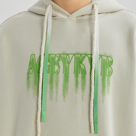 YKYB重磅连帽卫衣加绒潮牌冬季新款落肩帽衫多巴胺彩色宽松上衣 商品图0