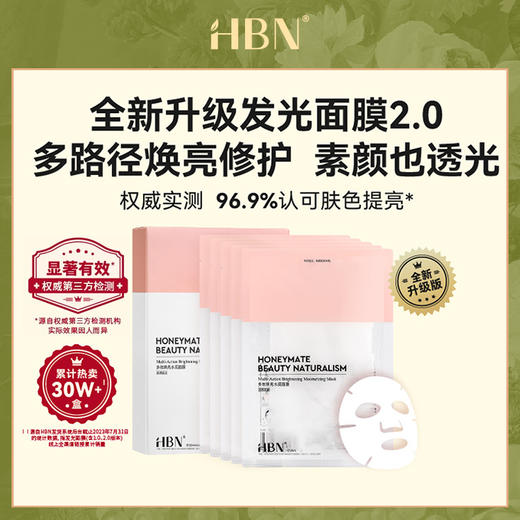 2025【面膜超值买一送一】HBN 酵母水光嫩肤面膜/多效焕亮水润面膜 组合 商品图2