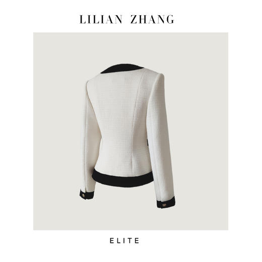 ELITE定制—时尚轮回——轻奢名媛——经典小香风黑白拼色上衣 2305028 商品图1