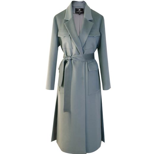 设计师口袋款羊毛长大衣 - 通勤百搭系带轻奢长款外套  1906005 商品图0