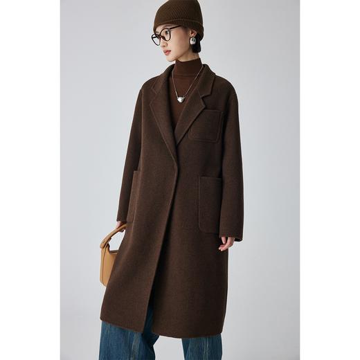 原形高端羊毛双面呢大衣女2023秋冬新款赫本风骆驼绒毛呢外套长款 商品图0