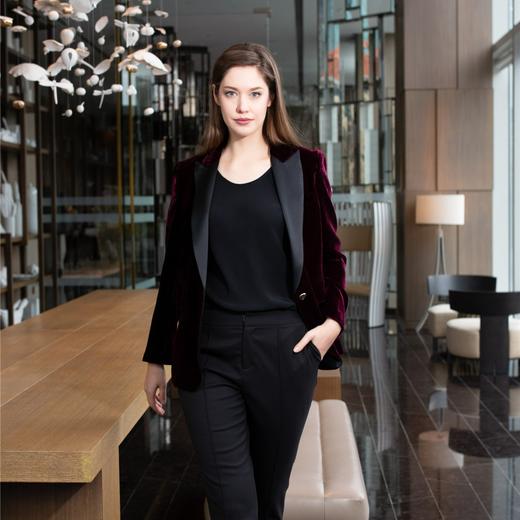 奢华风-轻奢多色一粒扣丝绒西服-时尚修身通勤西装外套 1705044 商品图0