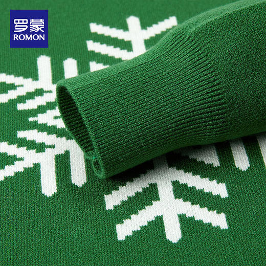 罗蒙秋冬男装针织衫男士休闲雪花提花毛衣时尚百搭多色毛衣男 商品图6