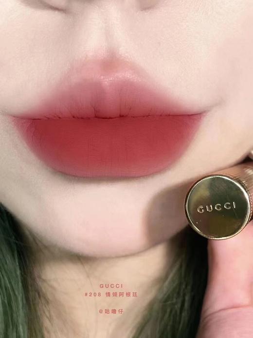  Gucci 古驰口红#208哑光金管滋润倾色绒雾口红  品牌礼盒装 商品图2