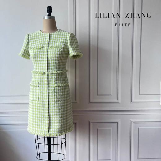 定制-Vintage-轻奢、法式风优雅粗花呢流苏小香连衣裙  2201082 商品图3