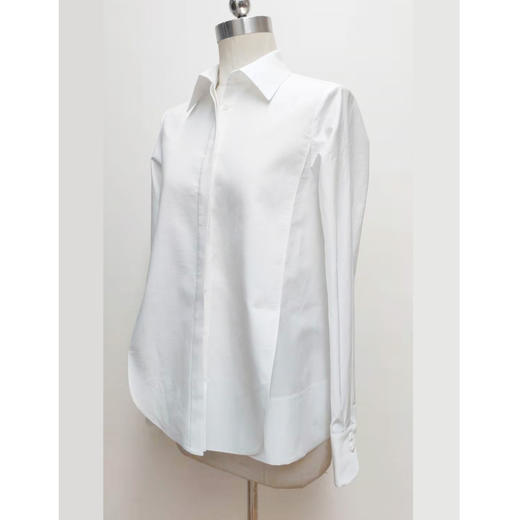 定制-Hollywood 经典重现 高支棉多巴胺风格白色长袖衬衫 2102048 商品图1