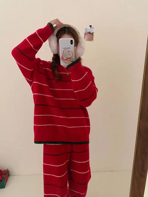 老米优品🎅🦌《氛围感圣诞麋鹿雪花❄新年圣诞半边绒保暖睡衣》绵绵热能衣，上衣+裤子，温暖软糯体验。TZ231212A 商品图7