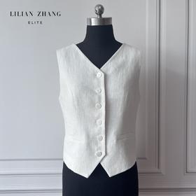 收藏级-法式帝政风“Empirestyle”无袖马甲背心显瘦小众v领2205038