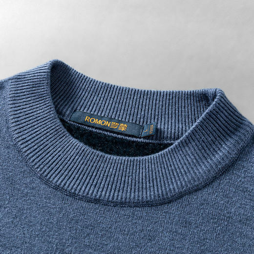 【加绒加厚】罗蒙秋冬男装半高领毛衣男加绒毛衣男士休闲百搭毛衣针织衫男 商品图2