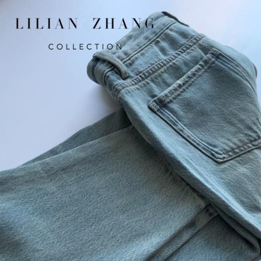 【休闲缓存】复古莱赛尔高腰牛仔裤、百搭直筒宽松老爹裤 2304023 商品图4