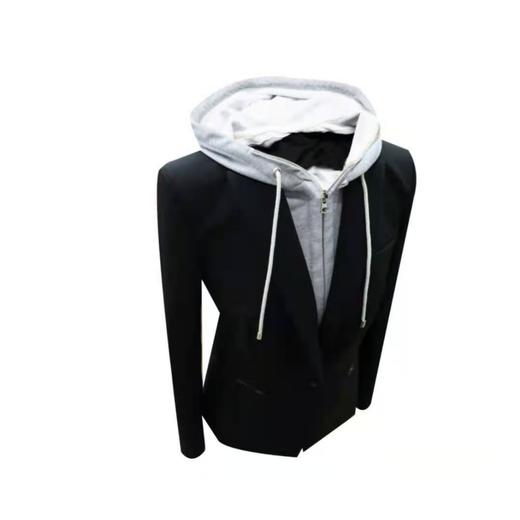 有专利的、美式休闲弹力修身显瘦可脱卸帽百搭长袖西装  1905050 商品图2