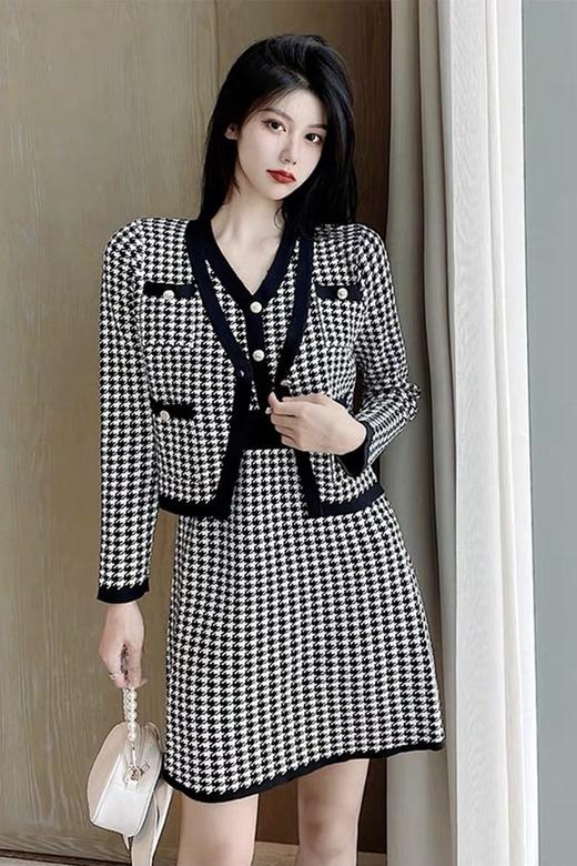 Le Malene 小香千鸟格两件套装 9663 商品图0