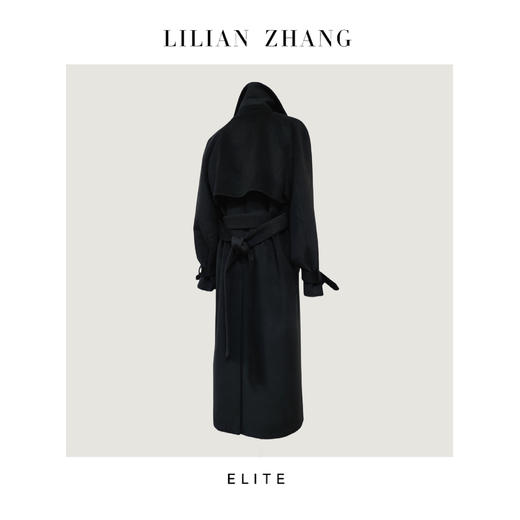 都市力量、热力感穿搭、至简新潮、大翻领英伦风长款大衣2306014 商品图3