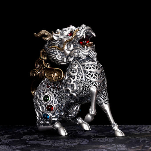 子佩集S999银【祥云麒麟】摆件【JJYS001】纯银2312 商品图1