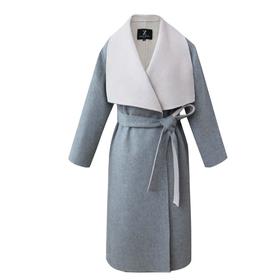 法式复古——慵懒感贵妇大翻领双面咩咩绒撞色女士冬季大衣 2006005