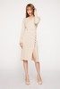 ESTELLICA 米杏色抽绳针织开衩连衣裙 9677 商品缩略图1