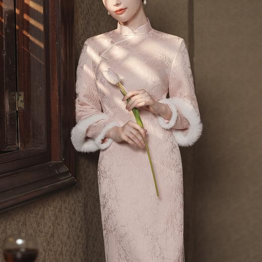 RZY 8028锦棉长款旗袍中式复古优雅气质款旗袍裙 商品图1