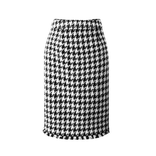 定制-复古风格--千鸟格-羊毛修身显瘦 小香风 半身包臀裙 2003015 商品图0