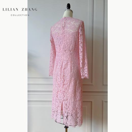 古典浪漫-优雅绽放-Lady挚爱Lace针织气质名媛修身连衣裙2301016 商品图4