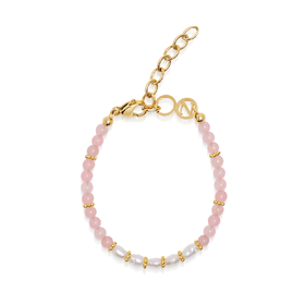 北京仓｜Nialaya-Beaded Bracelet with Pink Opal and Mini Pearls-迷你巴洛克珍珠 蛋白石 手链［美国设计师］
