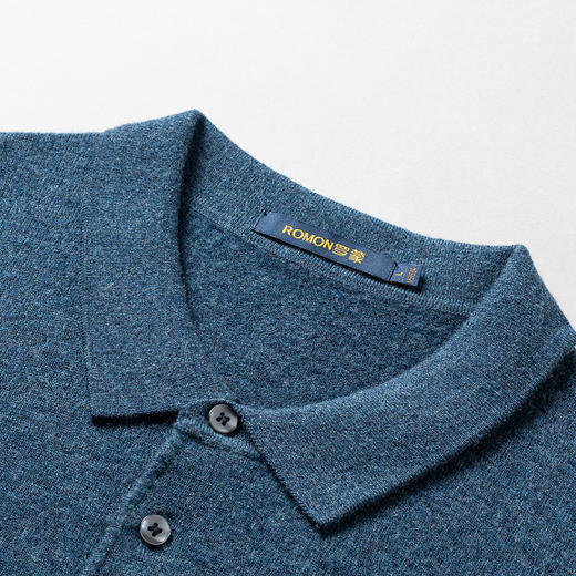 【100绵羊毛】罗蒙秋冬男装羊毛衫男保暖羊毛polo衫男长袖毛衣男 商品图8