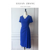 定制—温莎之恋—Royal blue围裹式褶裥气质连衣裙 2301987 商品缩略图0