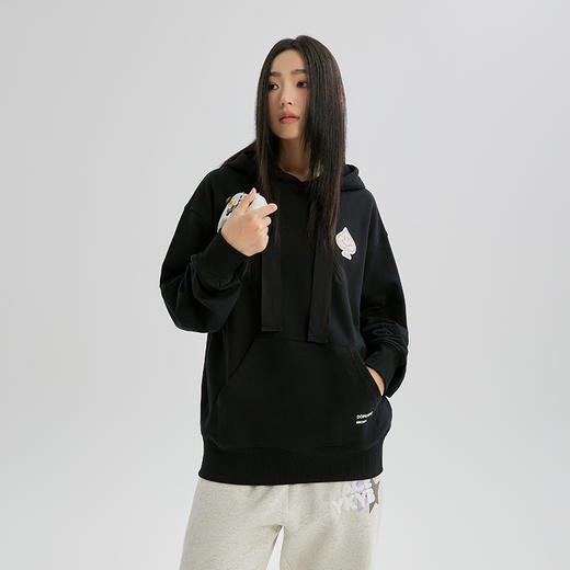 YKYB重磅连帽卫衣秋冬高克重纯棉上衣潮牌街头休闲绣花章宽松帽衫 商品图0