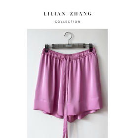 定制—迷情邂逅—法式浪漫—Lady挚爱系带缎面运动高腰短裤2304031