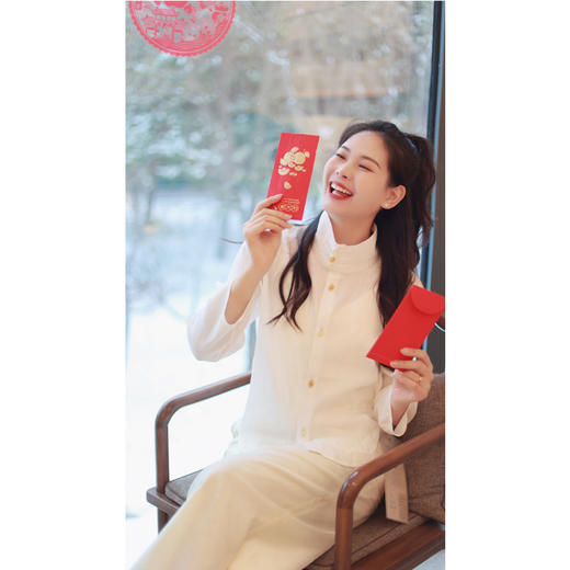 【线上专属】【贺春系列】高领中式衬衫（24710036-丝白D537/D560） 商品图2