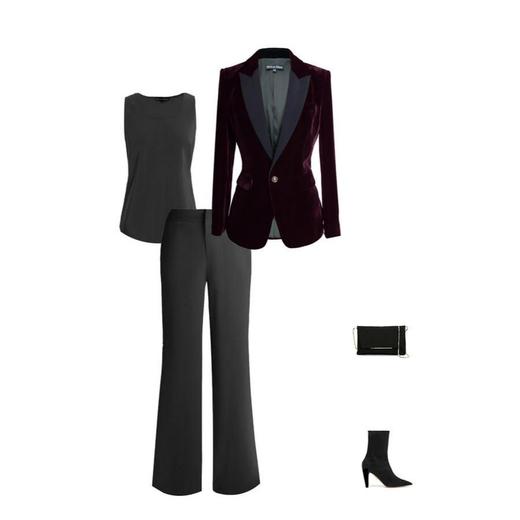 奢华风-轻奢多色一粒扣丝绒西服-时尚修身通勤西装外套 1705044 商品图1