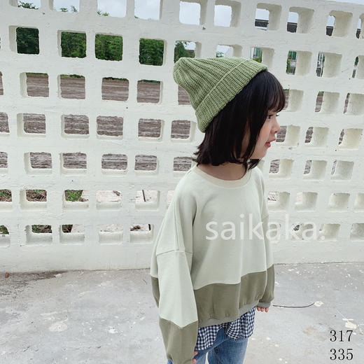 WT317下摆拼格卫衣   100-140 商品图2
