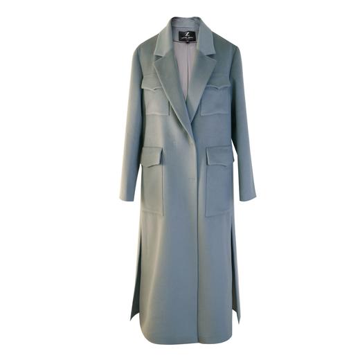 设计师口袋款羊毛长大衣 - 通勤百搭系带轻奢长款外套  1906005 商品图1