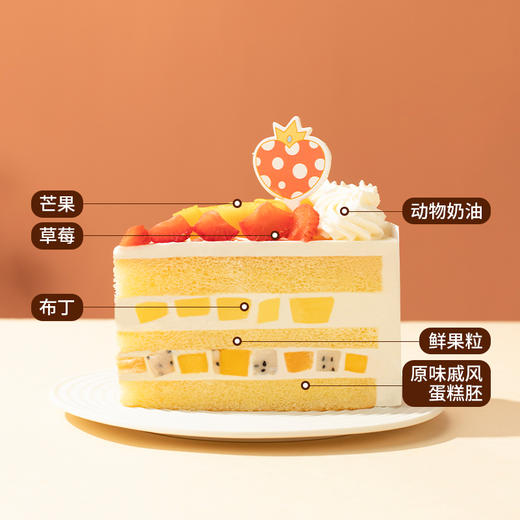 【可爱爆棚】熊熊可爱多儿童蛋糕，草莓芒果堆满蛋糕，孩子喜欢的清甜滋味（上海） 商品图2