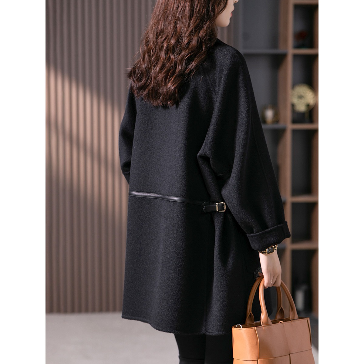 原形澳洲羊毛大衣女2023冬季新款韩版中长款气质羊驼绒呢子外套