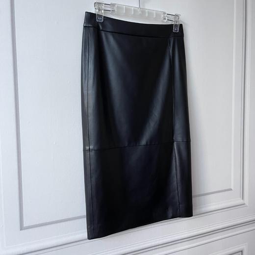 英伦风舒适新裁包臀PU裙气质时尚显瘦纯色2203029 商品图4