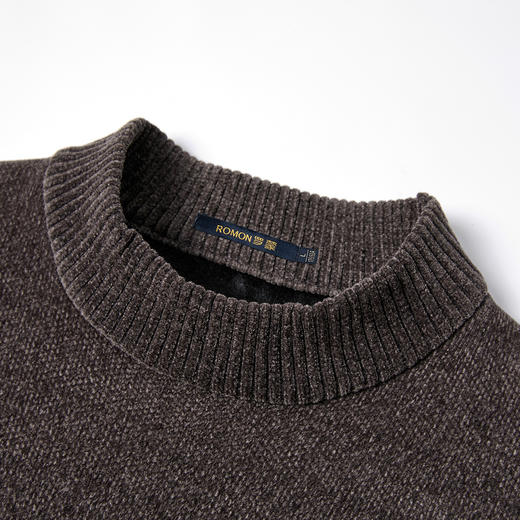 【加绒加厚】罗蒙秋冬男装毛衣双面绒雪尼尔毛衣男加绒毛衣男士针织衫毛衫男毛t恤 商品图6