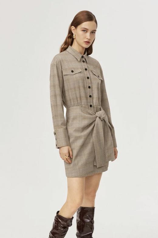Eifini伊芙丽 复古威尔士格纹工装风连衣裙 9649 商品图2