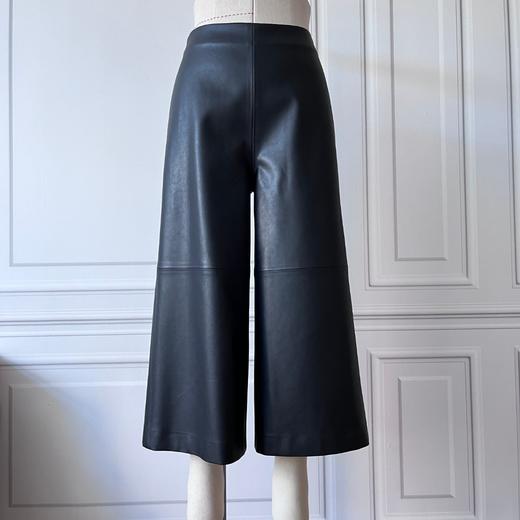 冬日黎明-复古风、New Look  极简九分阔腿 百搭显瘦皮裤 2204021 商品图0